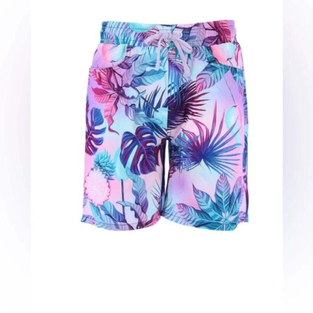 Clearance-Men’s Tropical Floral Swim/Volley Shorts